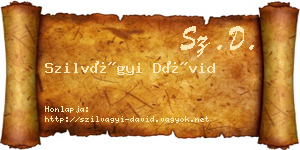 Szilvágyi Dávid névjegykártya
