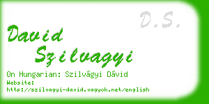 david szilvagyi business card