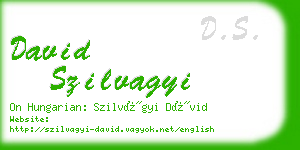 david szilvagyi business card